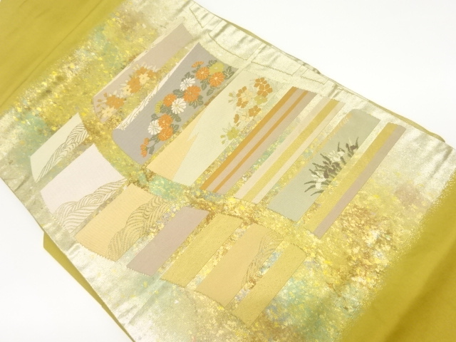 JAPANESE NAGOYA OBI / WOVEN FLOWERS